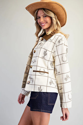 Howdy Cowgirl Western Grid Jacket