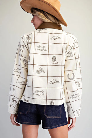 Howdy Cowgirl Western Grid Jacket