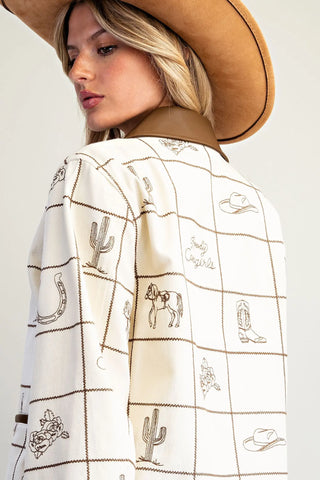 Howdy Cowgirl Western Grid Jacket