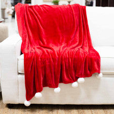 Santa Pom Pom Throw Red/White