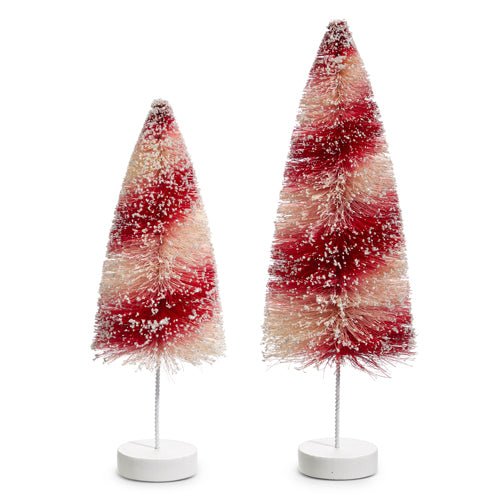 12" Red and White Bottle Brush Tree - Sassy Inspiration