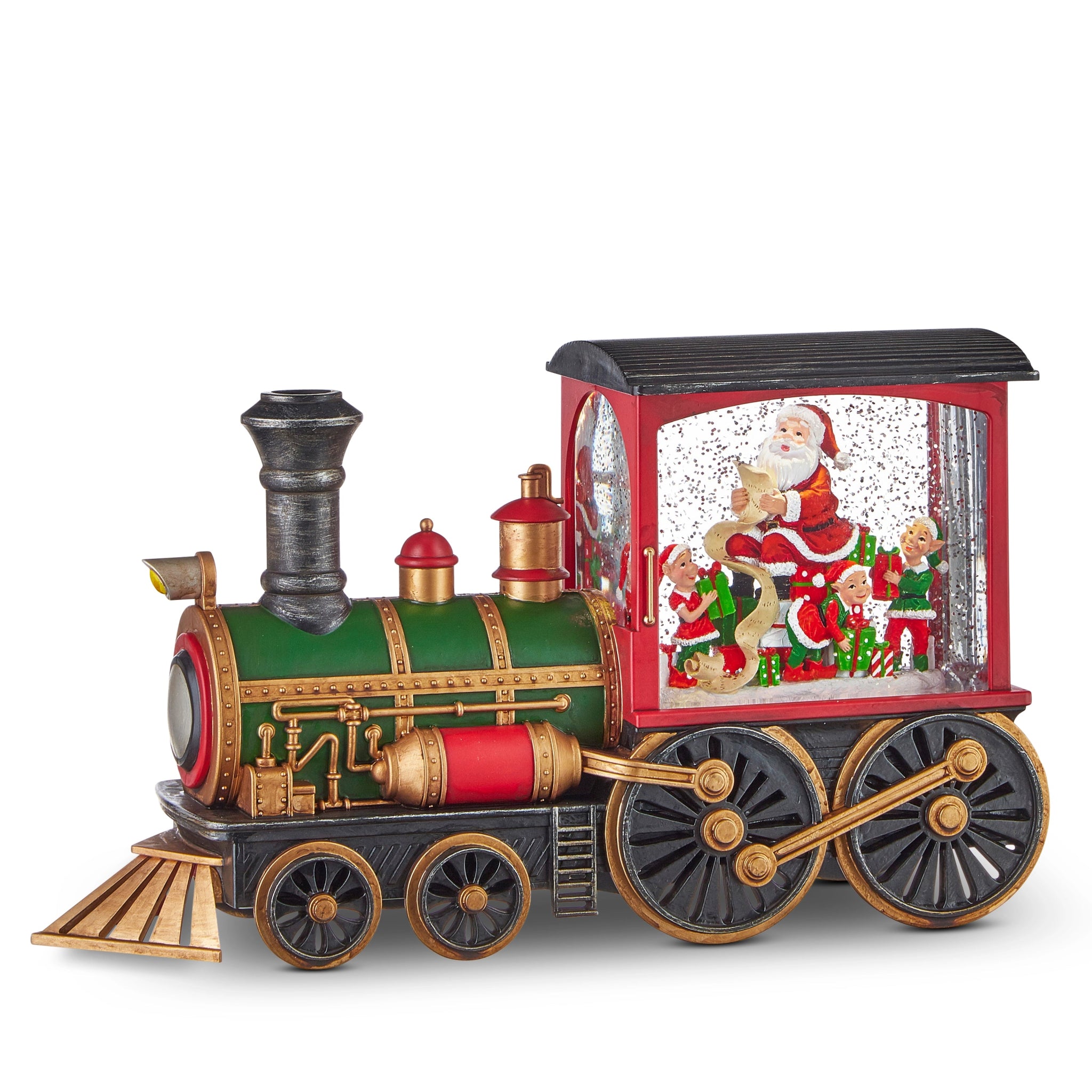 12.25" Santa's List Musical Lighted Water Train - Sassy Inspiration