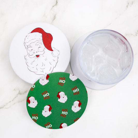 HoHoHo Santa Reversible Paper Coasters (set of 20)