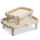 15" DISTRESSED WHITE FOOTED TRAYS - Sassy Inspiration