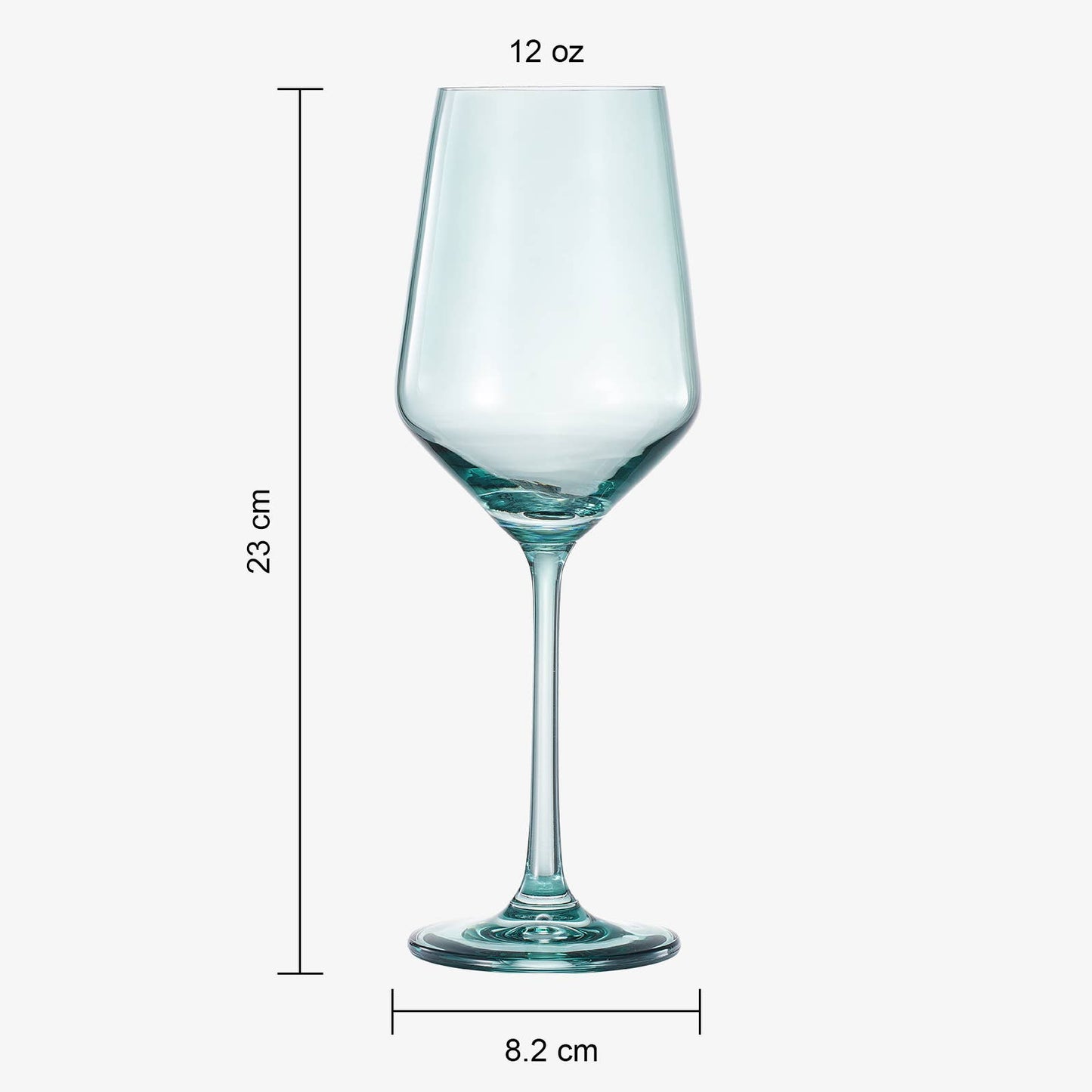 Colored Crystal Wine Glass | Set of 2 | 12oz (Forest green)