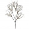 18" HEAVY BEADED FLOWER SPRAY - SILVER - Sassy Inspiration