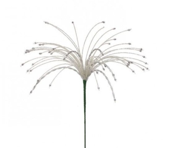 18" HEAVY BEADED STARBURST SPRAY - SILVER - Sassy Inspiration