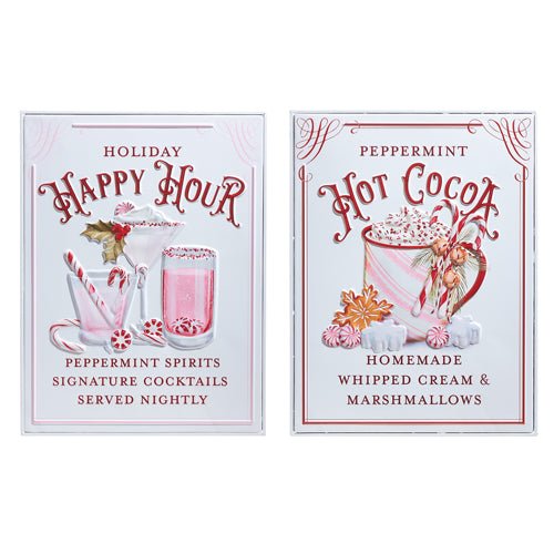 18" HOLIDAY REFRESHMENTS EMBOSSED WALL ART - Sassy Inspiration