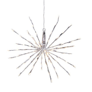 18" SILVER STARBURST WITH 80 WARM WHITE LIGHTS AND REMOTE - Sassy Inspiration