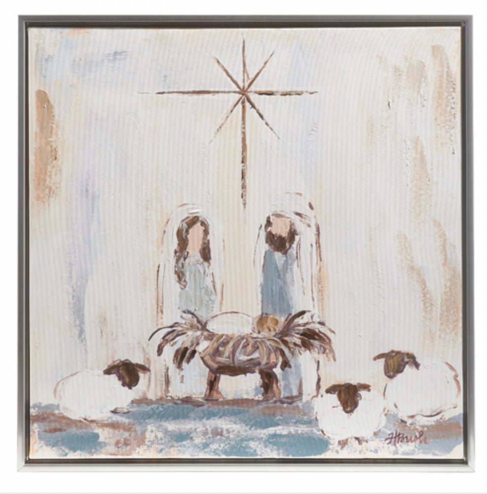 19.5” Holy Family Framed Canvas Wall Art - Sassy Inspiration