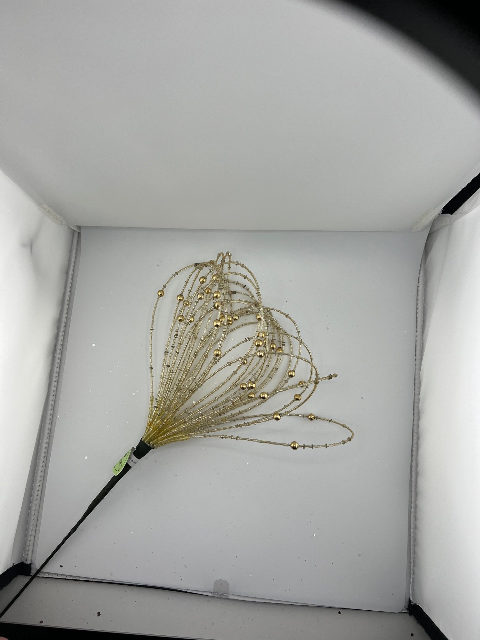 20" BEADED JEWEL FLOWER BURST STEM - CHAMPAGNE GOLD - Sassy Inspiration