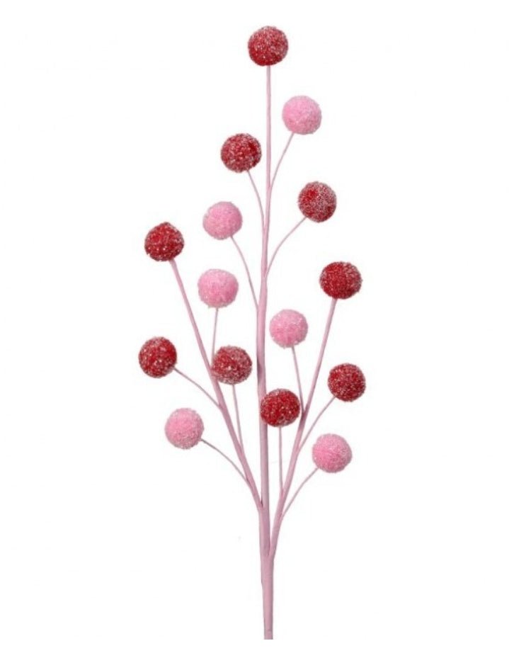 21" POMPOM SPRAY W/SNOWGLITTER RED/PINK - Sassy Inspiration