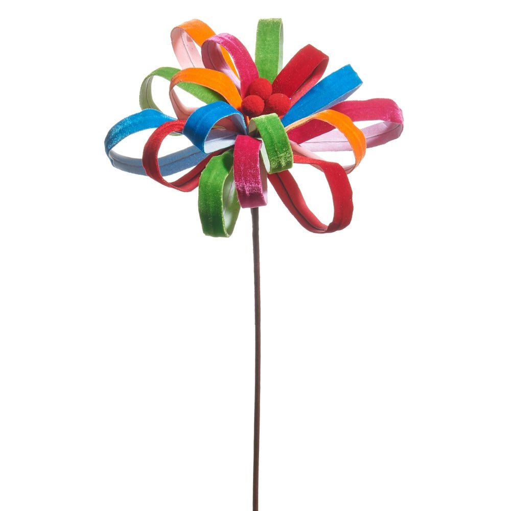 22" Bright Multicolor Loop Flower Stem - Sassy Inspiration