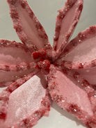 22" CANDY W/SNOWGLITTER POINSETTIA STEM PINK/RED - Sassy Inspiration