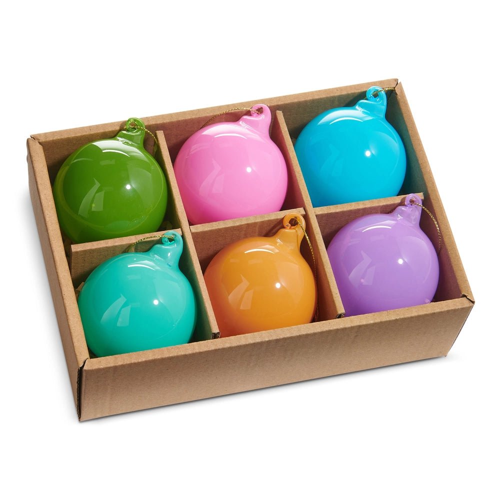 2.25" Box Set of Opaque Blown Glass Ball Ornaments - Sassy Inspiration