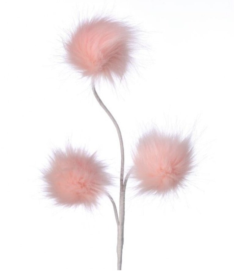 24" FLAMINGO FEATHER PUFF BALL SPRAY - CORAL - Sassy Inspiration