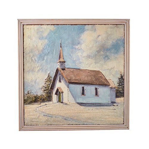 24.5" CHURCH EMBOSSED METAL FRAMED WALL ART - Sassy Inspiration