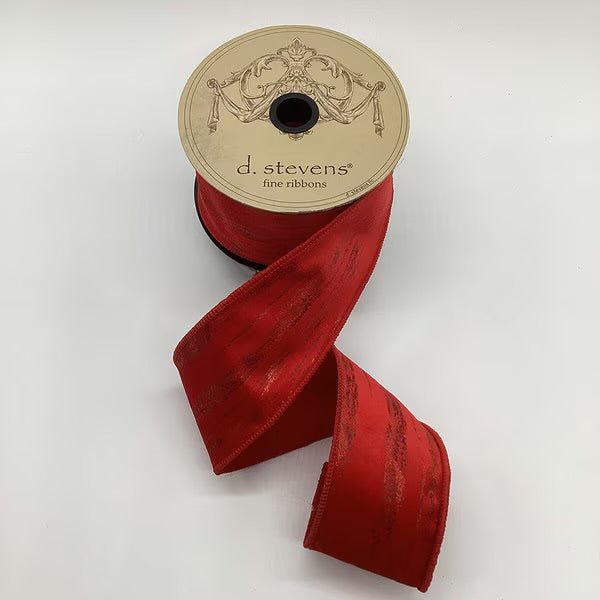 2.5” x 10Y Limestone Suede Ribbon - Scarlet - Sassy Inspiration
