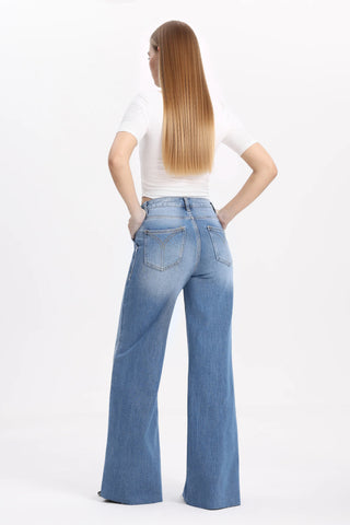 New York High Rise Wide Leg Jeans