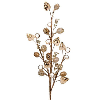 27" Jewel & Crystal Berry Spray – Ivory & Gold - Sassy Inspiration