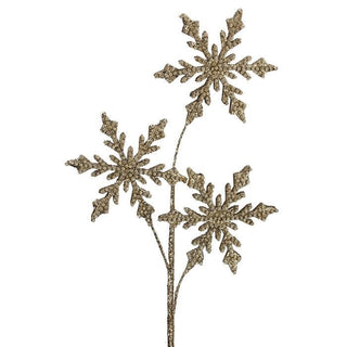 29" Jewel Beaded Snowflake Spray, Champagne & Gold - Sassy Inspiration