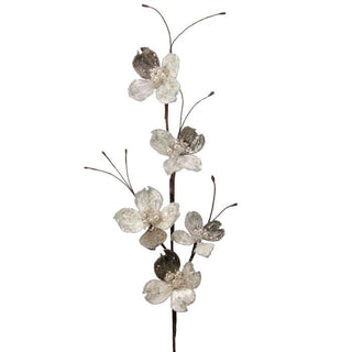 30" Winter Jewel Dogwood Spray – Ivory Platinum - Sassy Inspiration