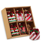 3.25" Box of Striped Plaid Gift Ornaments - Sassy Inspiration