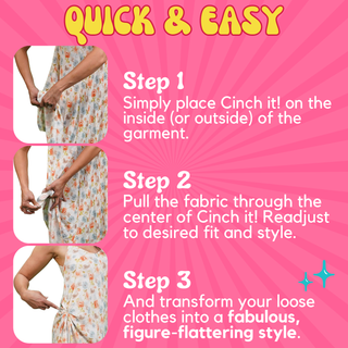 Cinch It! Original Pink Clothing Cinch Clip