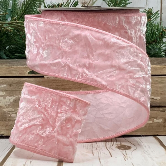 Ribbon - Crushed Velvet, Light Pink