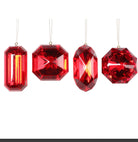 4 - 5" Red Jewel Glitter Ornament Assorted - Sassy Inspiration