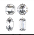 4 - 5" Silver Jewel Glitter Ornaments - Sassy Inspiration