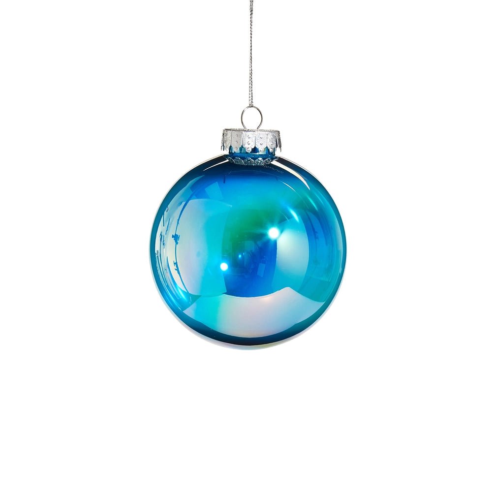 4" Bright Blue Seamless Iridescent Ball Ornament - Sassy Inspiration