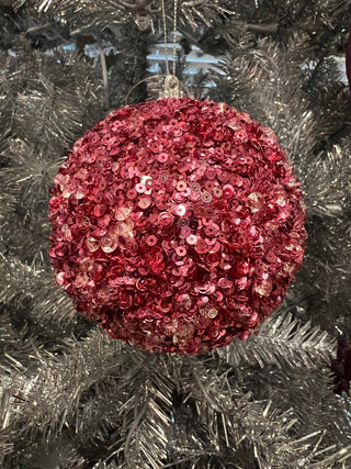 4" ICE/SEQUIN BALL ORNAMENT ORNAMENT - Sassy Inspiration