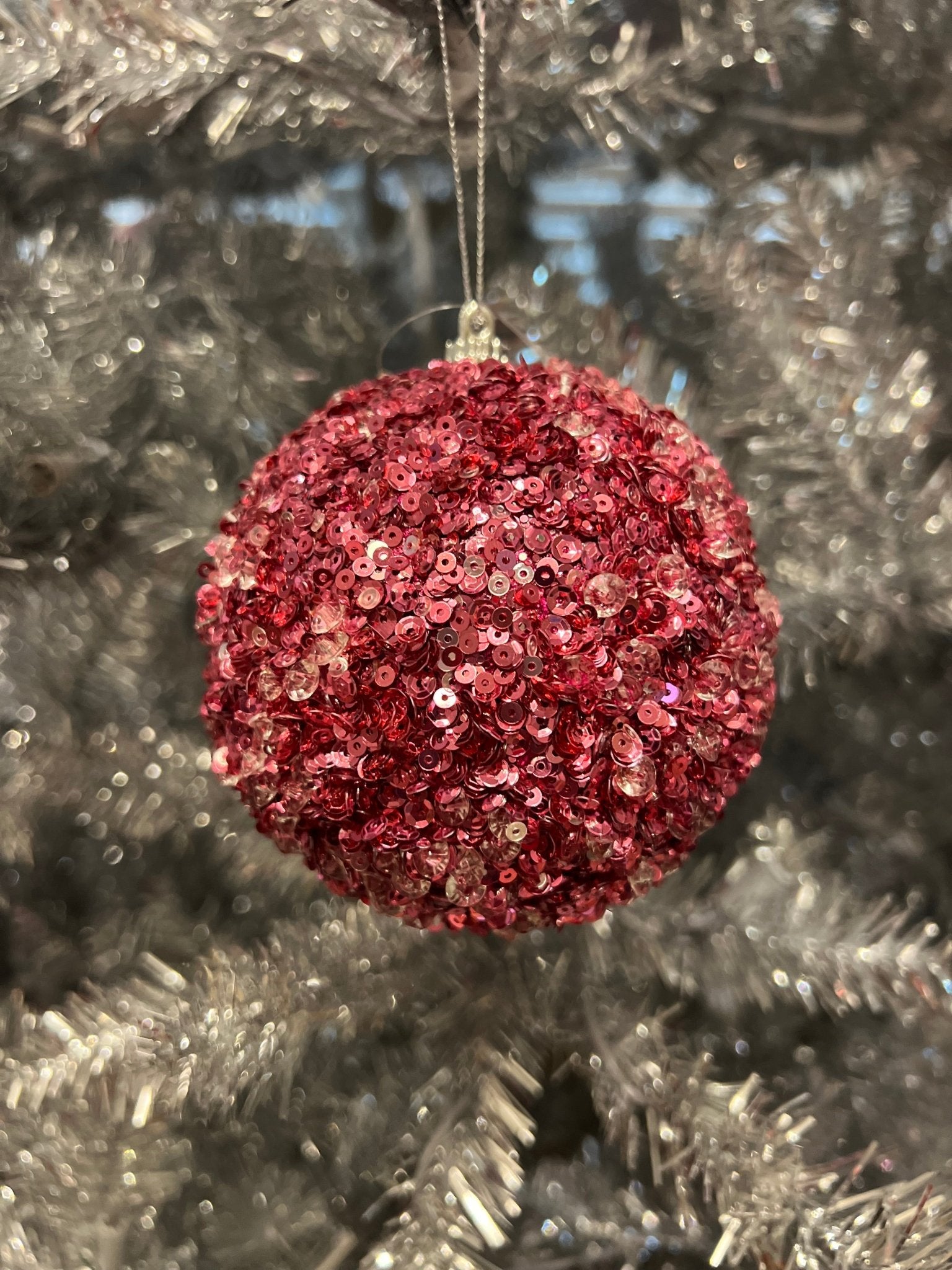 4" ICE/SEQUIN BALL ORNAMENT ORNAMENT - Sassy Inspiration