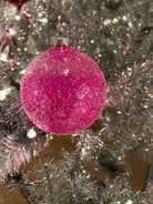 4" PINK GLITTER BALL ORNAMENT - Sassy Inspiration