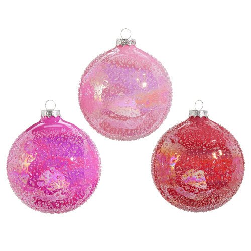 4" PINK GLITTER BALL ORNAMENT - Sassy Inspiration