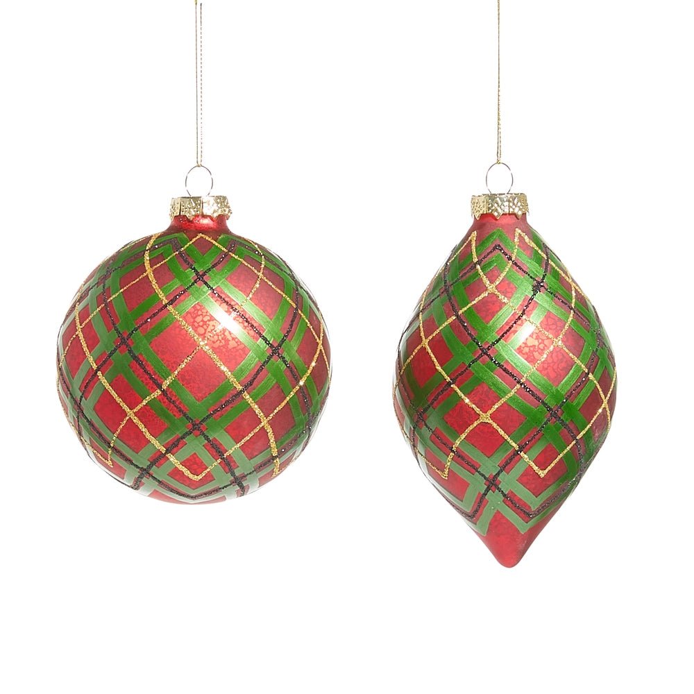 4" Red Green Plaid Ornament - Sassy Inspiration