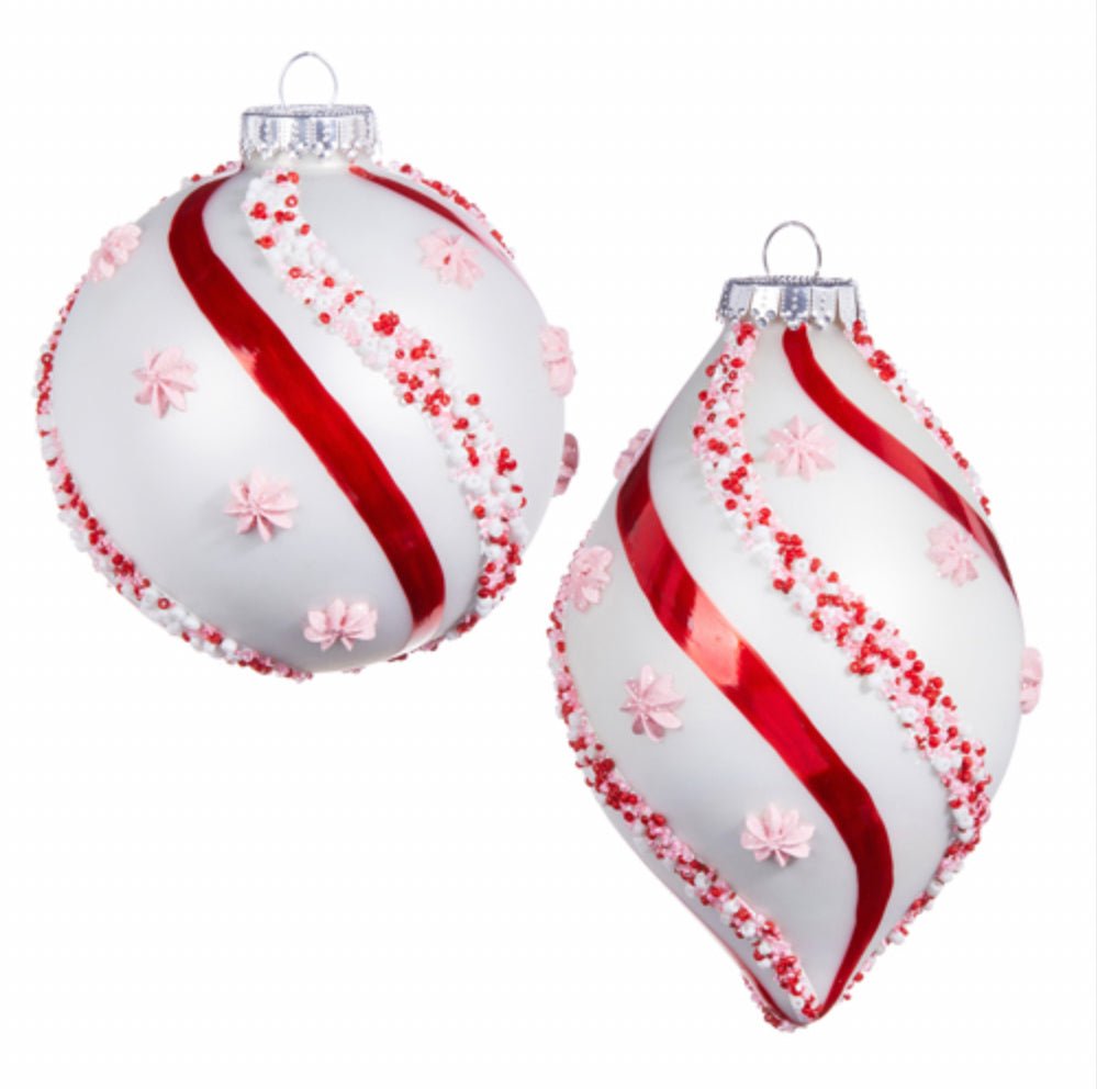 4.5” Beaded Peppermint Ornament - Sassy Inspiration
