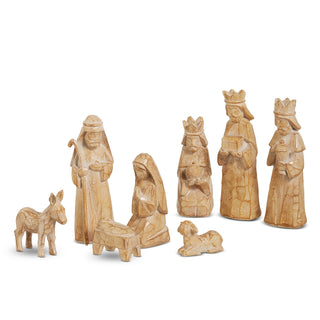 Carved Nativity Set – 8 Pieces - Sassy Inspiration