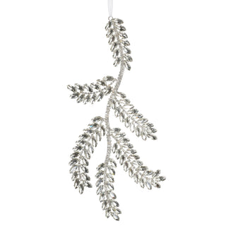 Clear Jeweled Pine Branch Ornament – 10" - Sassy Inspiration