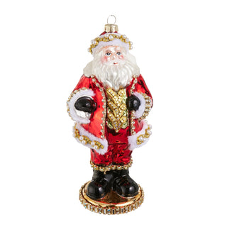 Jeweled Glass Santa Ornament – 8" - Sassy Inspiration