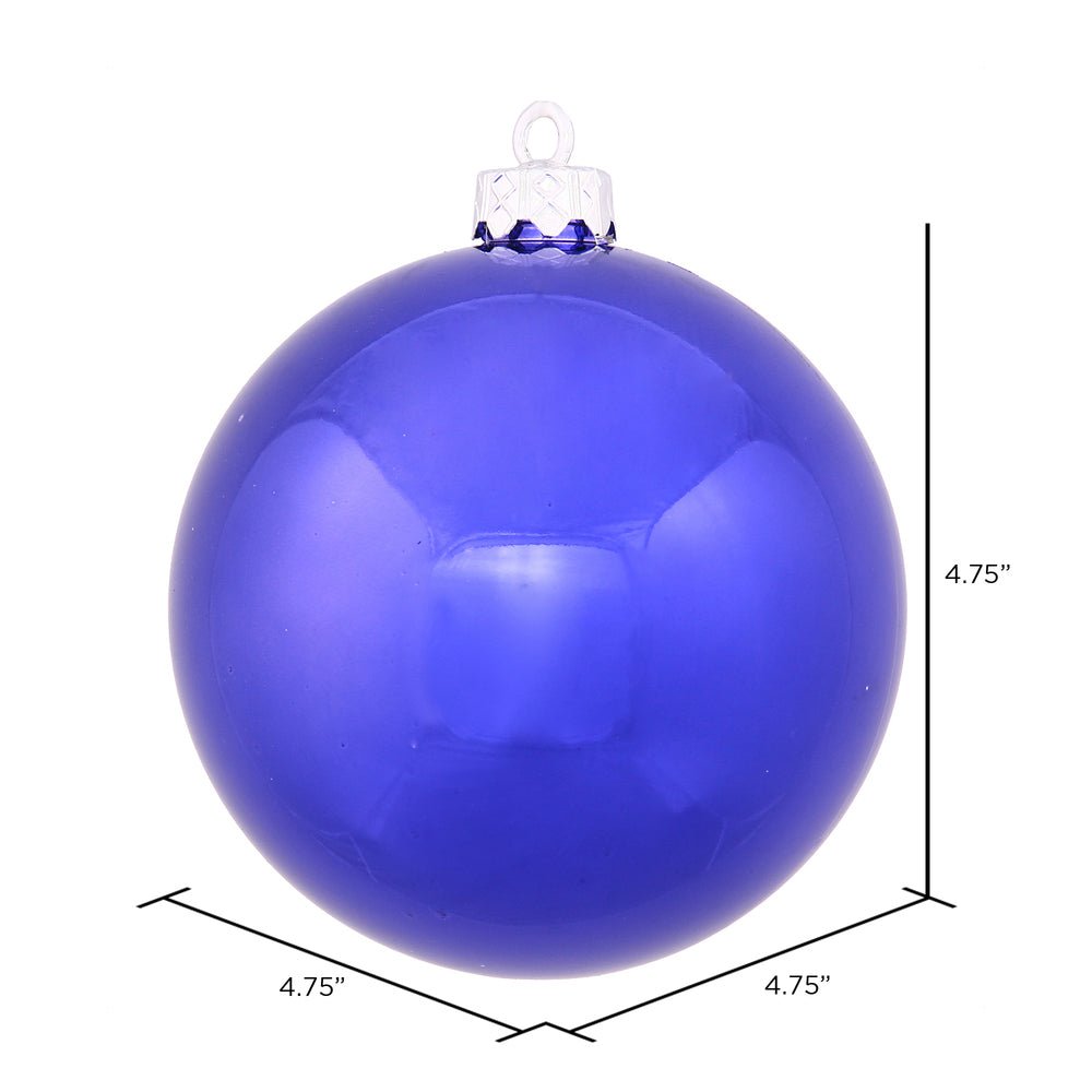 4.75" Cobalt Shiny Ball Ornament, 4 per Bag - Sassy Inspiration