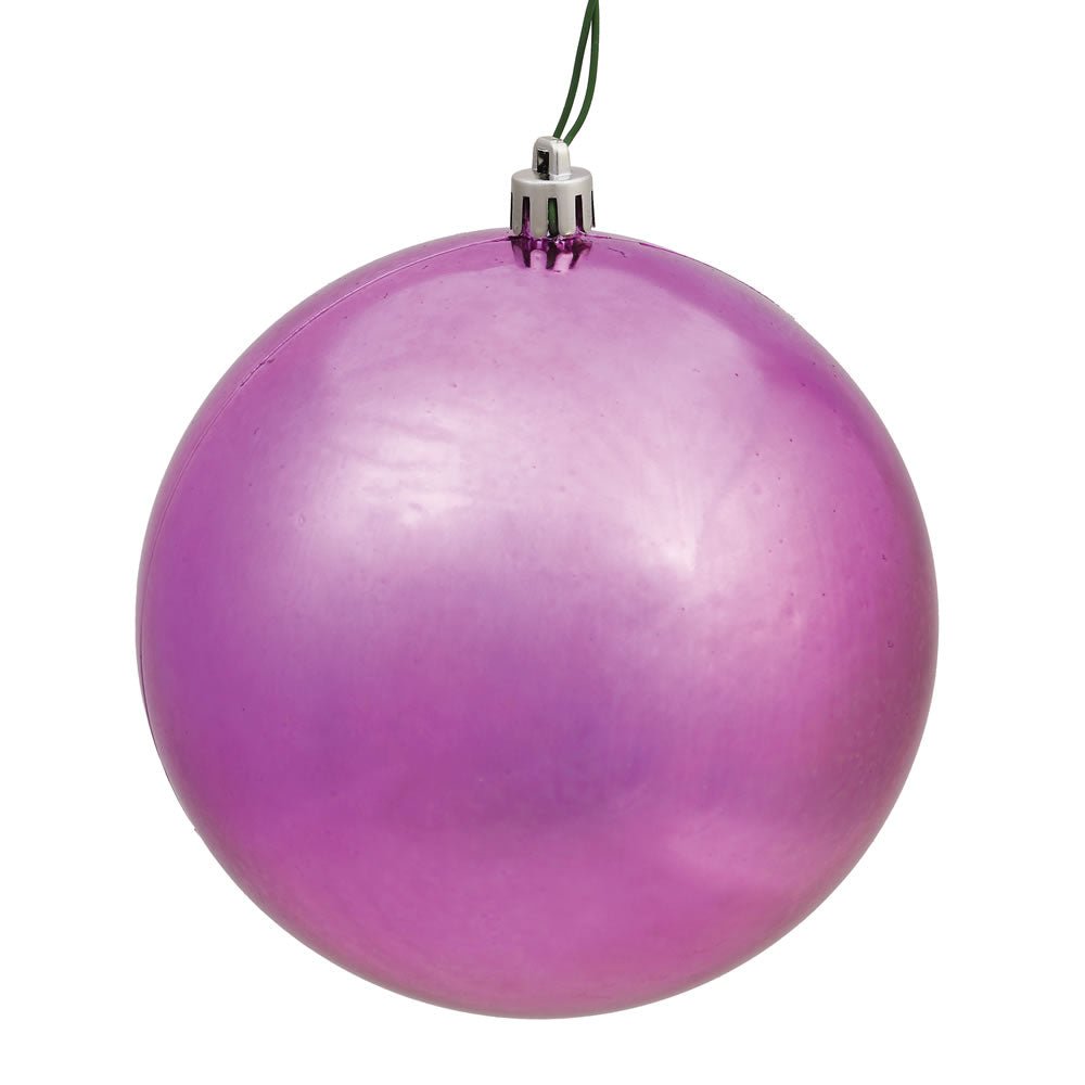 4.75" Mauve Shiny Ball Ornament, 4 per Bag - Sassy Inspiration