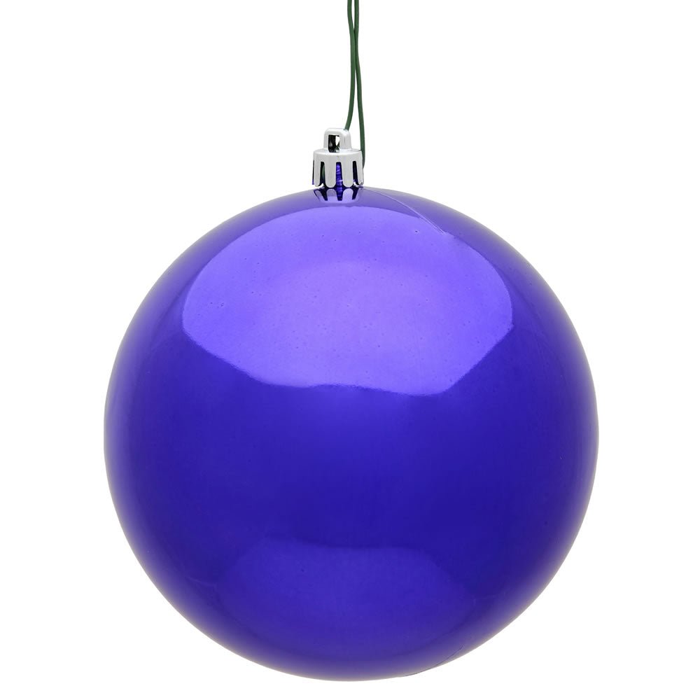4.75" Purple Shiny Ball Ornament, 4 per Bag - Sassy Inspiration