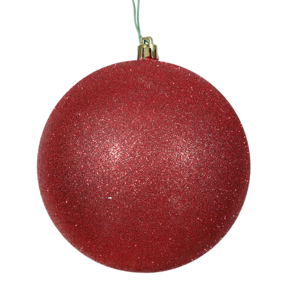 4.75" Red Glitter Ball Ornament - Sassy Inspiration