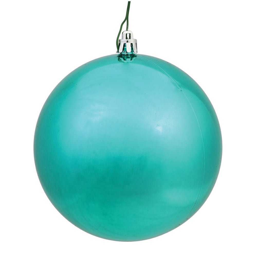 4.75" Teal Shiny Ball Ornament, 4 per Bag - Sassy Inspiration