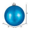 4.75" Turquoise Shiny Ball Ornament, 4 per Bag - Sassy Inspiration