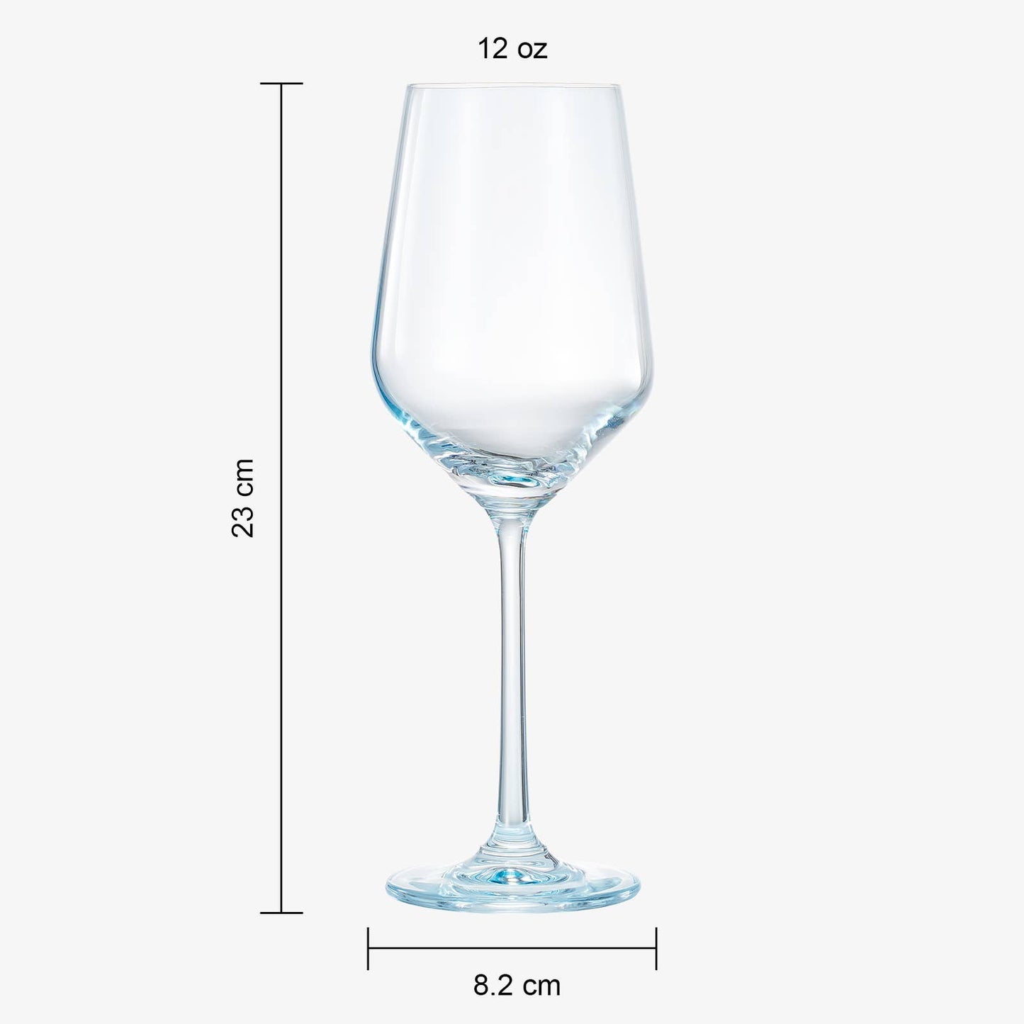 Colored Crystal Wine Glass | Set of 2 | 12oz (Blue)