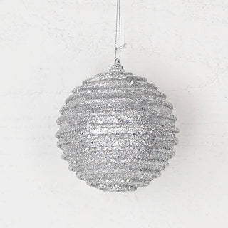 4in Silver Glitter Layers Ball - Sassy Inspiration