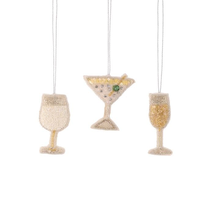 5" Beaded Cocktail Ornaments, 3 styles - Sassy Inspiration